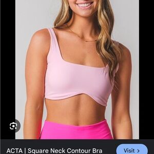 ACTA Pink Square Neck Sports Bra